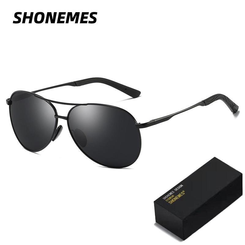 

Sunglasses SHONEMES Retro Polarized Men Driving Men's Pilot Sun Glasses Fishing Travel Women Eyewear Metal Frame Eyeglasses