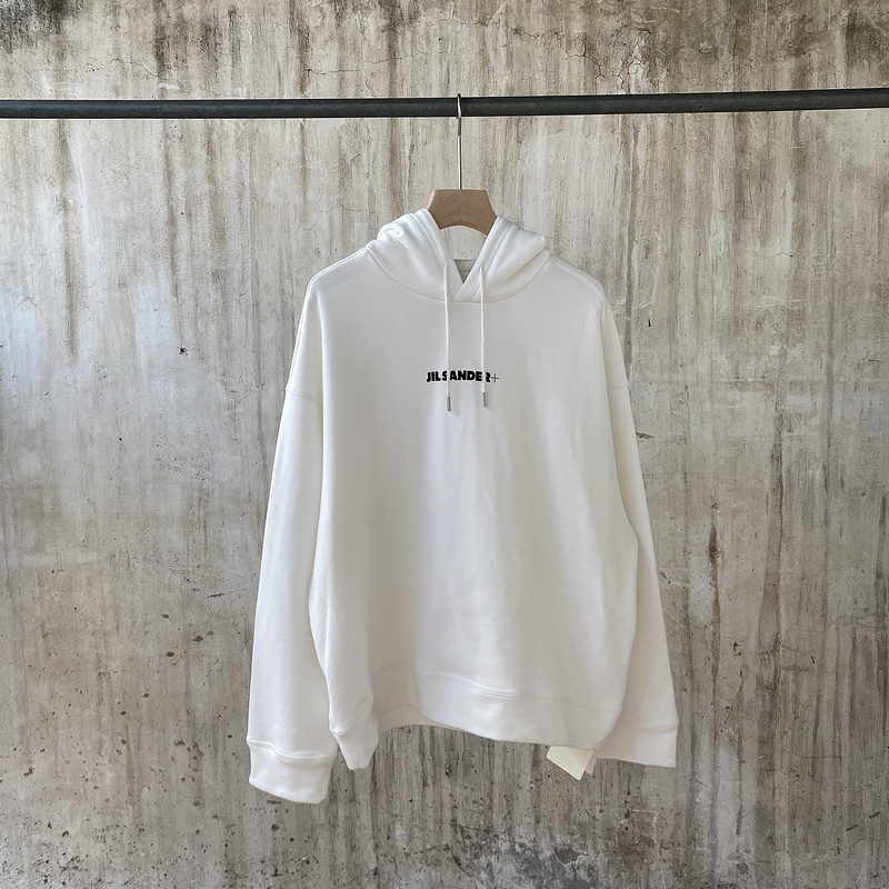 

Jilsander JIL Sweatshirts Overiszed Blank Hoodies Solid White Casual Plus Size Woman Hoodie Man Designer Streetwear Hoody Men's Tracksu, Black