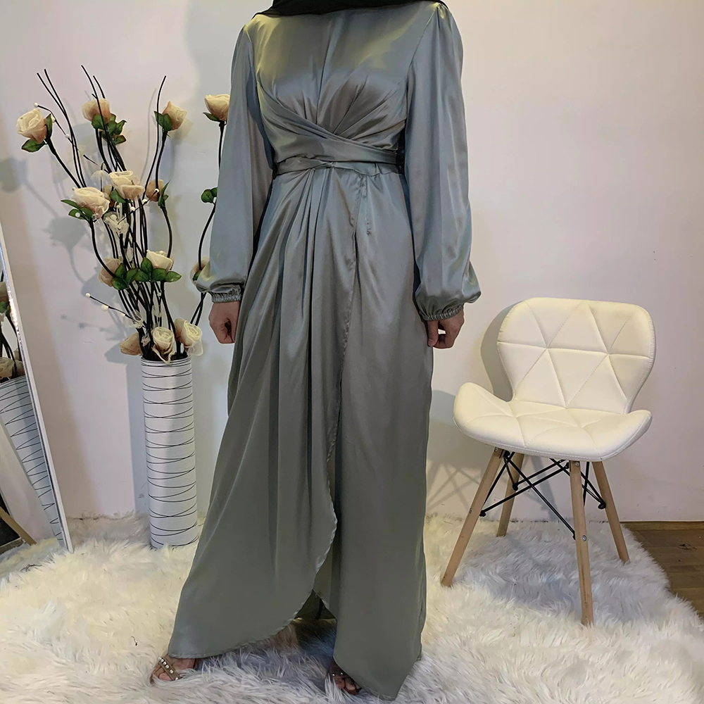 

Eid Mubarek Abaya Dubai Turkey Satin Hijab Muslim Dress India European American Islam Clothing Dresses For Women Oman Vestidos