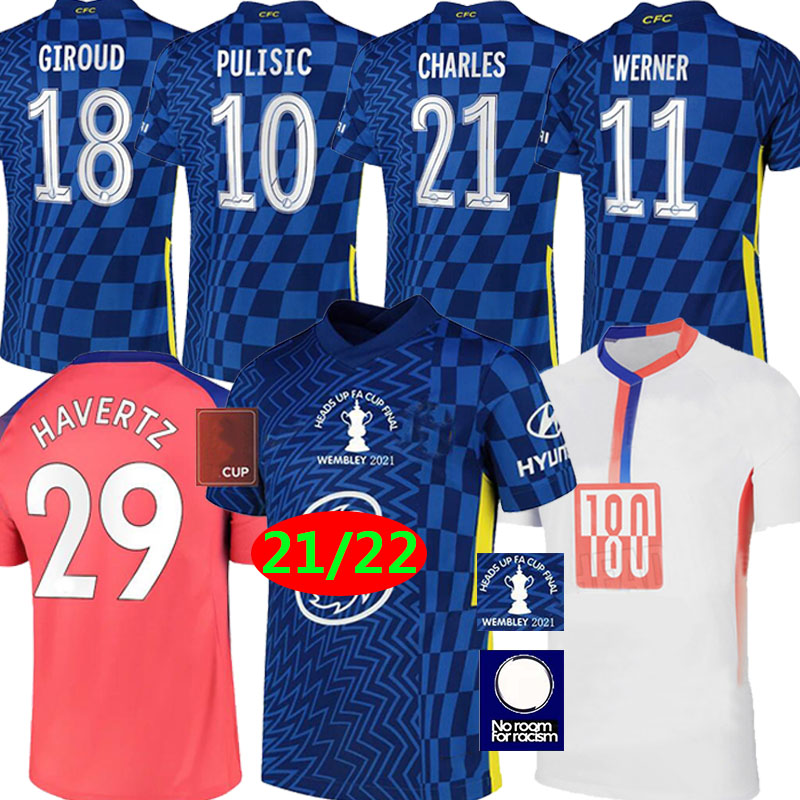 

4TH 2021 2022 CFC soccer jerseys FA CUP FINAL WEMBLEY HAVERTZ KANTE WERNER PULISIC ZIYECH ABRAHAM CHILWELL MOUNT JORGINHO fourth football shirt men women kids kit, 20 21 home