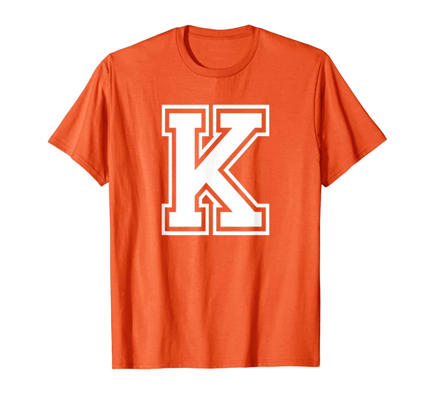 

Letter K Alphabet Name Initial School Sports Team T-Shirt, White;black