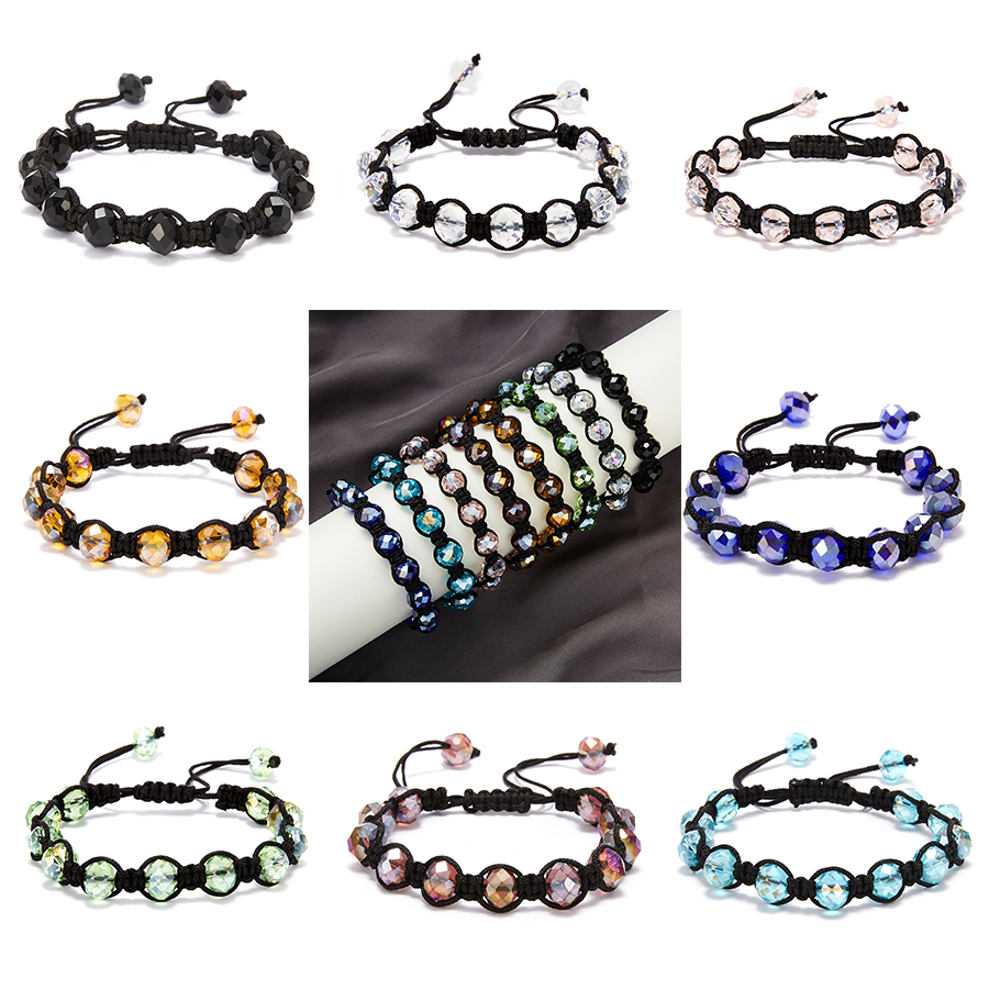 

Beaded, Strands Simple Fashion High Quality Natural Crystal Beads Bracelet Woven Adjustable Bracelet 8 Color Friendship Jewelry Gift Wholesale