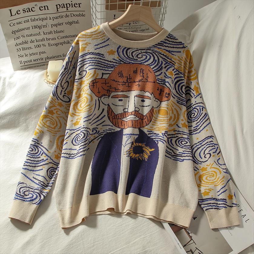 

women vintage fashion winter harajuku womens sweater cartoon long sleeve pullover korean style chic knitted, White;black