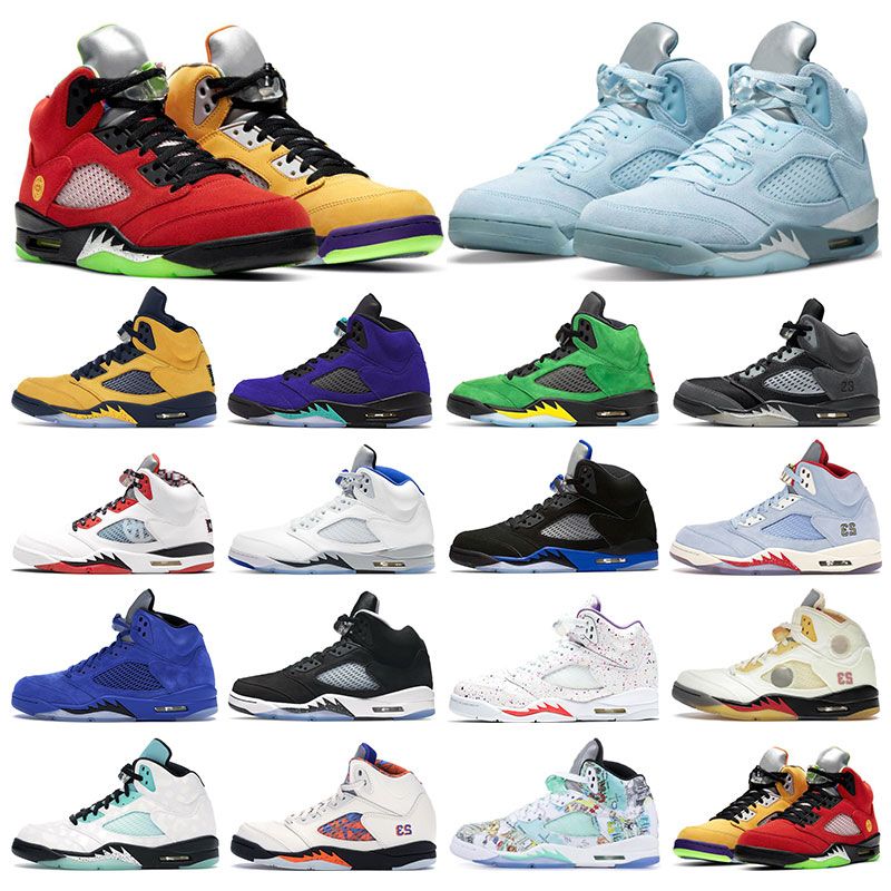 

5 Mens sneakers basketball shoes 5s Bluebird Racer Blue Raging Bull Alternate Grape Oregon Oreo Varsity Royal Suede women sports trainers, 13 fire red