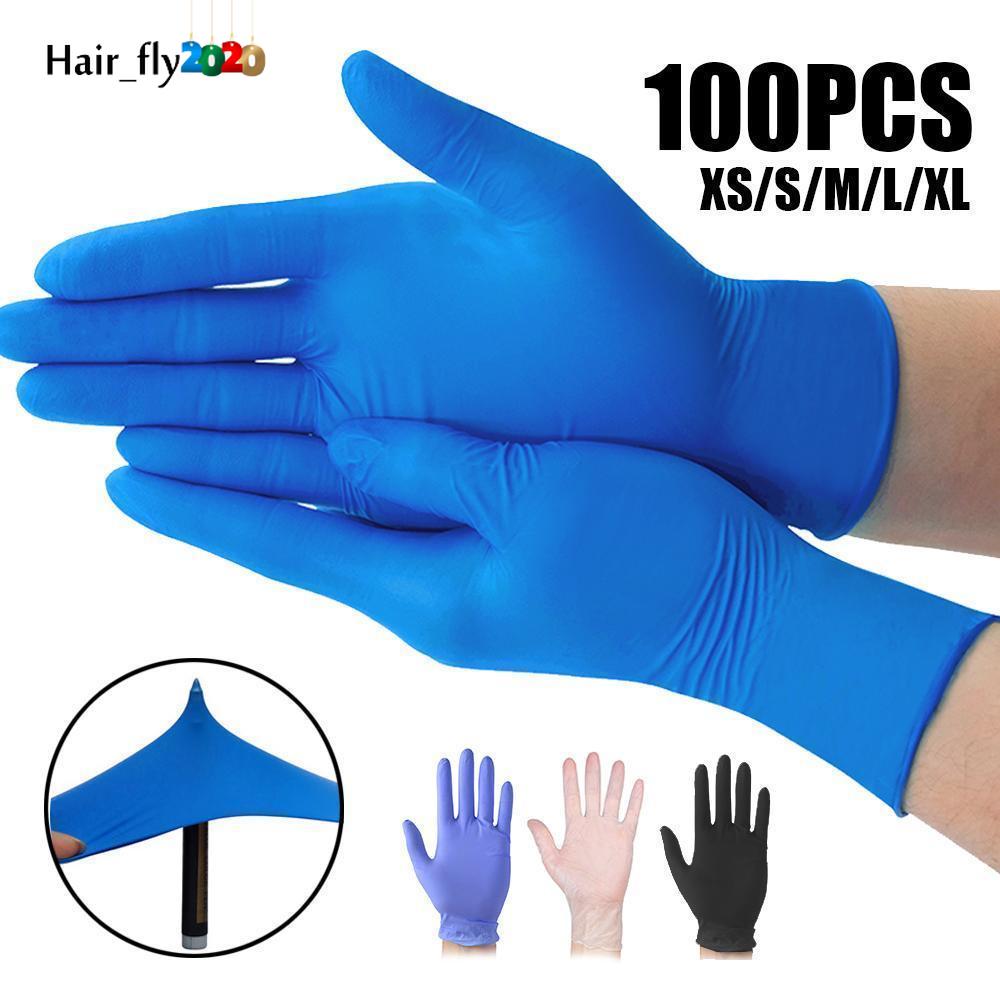 

US Stock Blue Nitrile Disposable Gloves Powder Free (Non Latex) - pack of 100 Pieces gloves Anti-skid anti-acid gloves FY9518HJ25