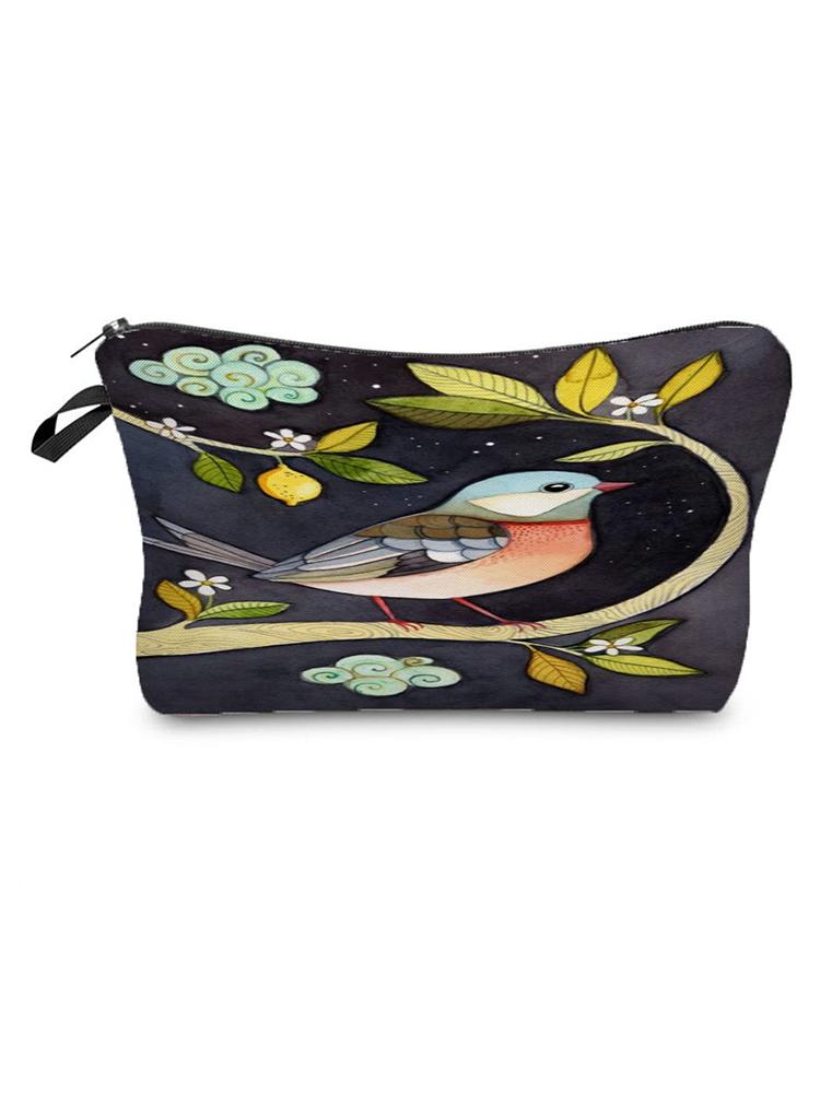 

Chinese Style Flower Bird Fashion Print Cosmetic Bag Simple Cute Lady Organizer Travel And Portable Phone Bags & Cases