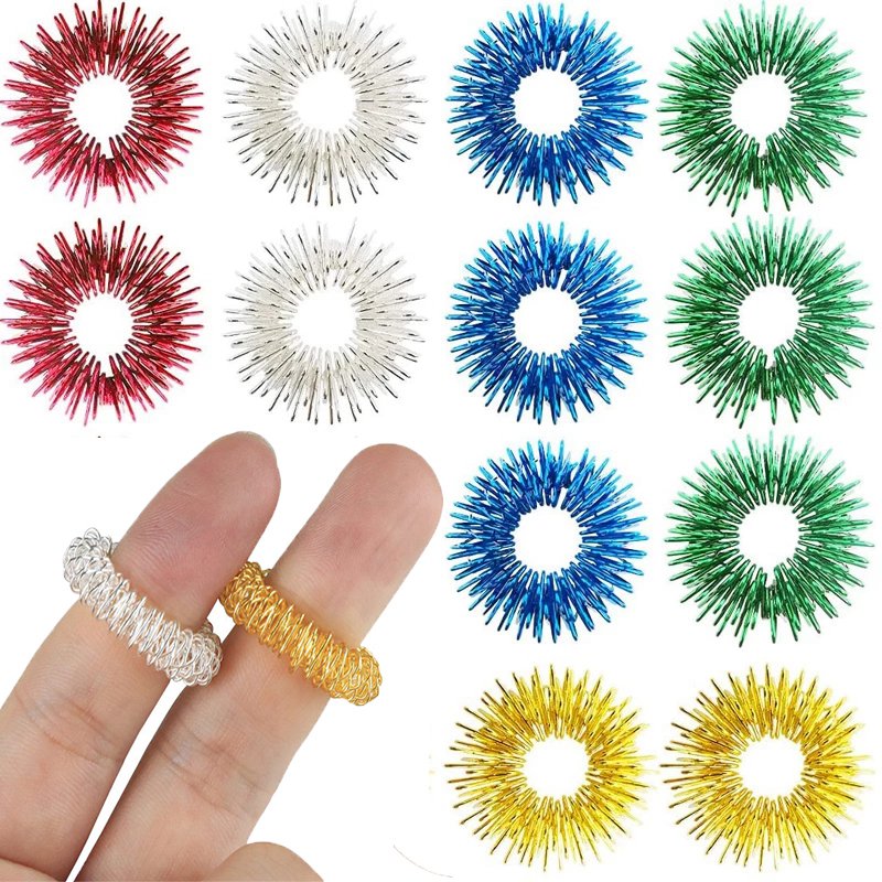 

Spiky Sensory Ring Fidget Toy For Finger Massage Hand Acupressure Massager Stress Relief Circulation Rings 0225