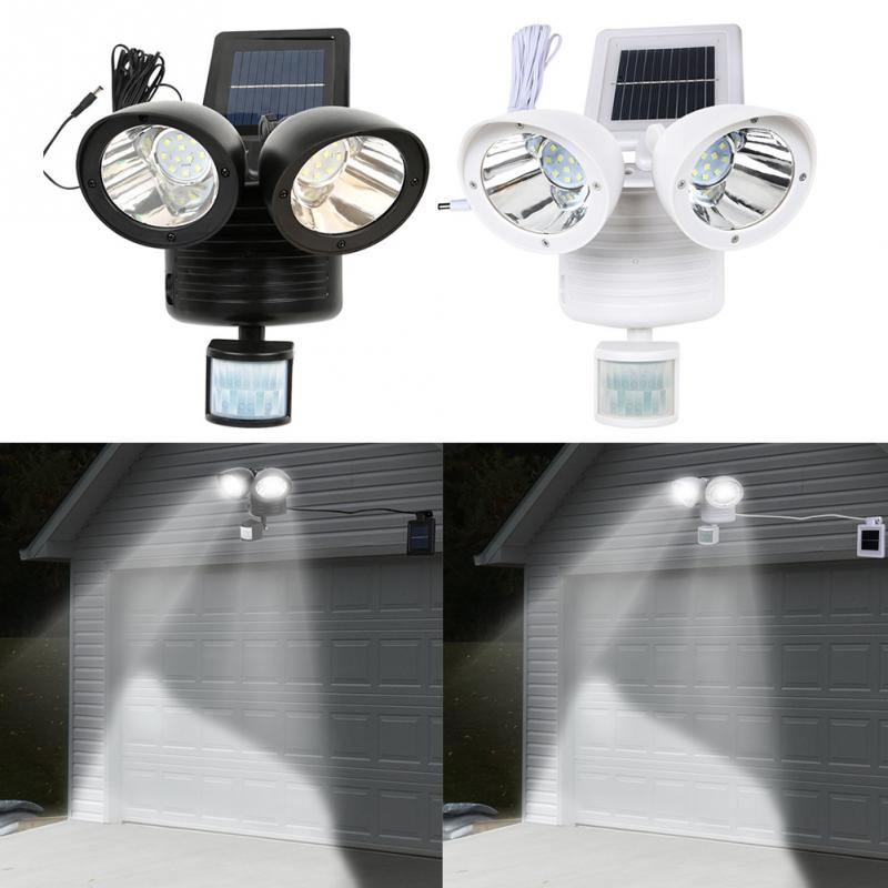 

Solar Lamps 22LED Dual Head Garden Flood light Outdoors Security Lights PIR Motion Sensor Path Wall Emergency Floodlight EUB