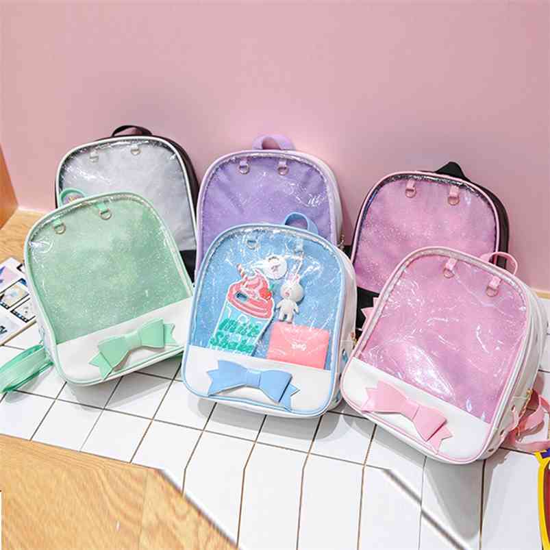

Clear Womens Backpack Itabags Bags Japanese Bag School backpack for Teenage Girls Ita Bag Bookbag Bolsa Cute Itabag Backpack 210922, Black pink