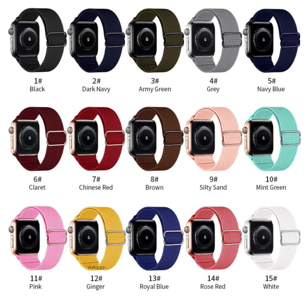 

Adjustable Stretchy Solo Loop Nylon Strap for Apple Watch Elastic Band 42mm 44mm 38MM 40MM for iWatch Series SE/6/5/4/3/2/1