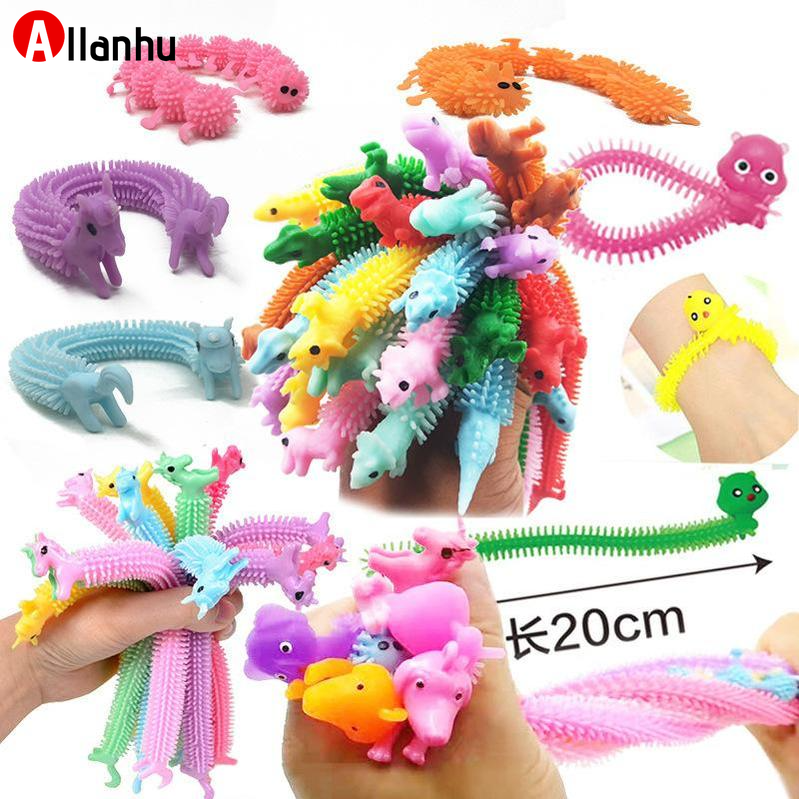 

NEW! Fidget Sensory Toy Noodle Rope TPR Stress Reliever Toys Unicorn Malala Le Decompression Pull Ropes Stress Anxiety Relief Toys For Kids Gag Toys