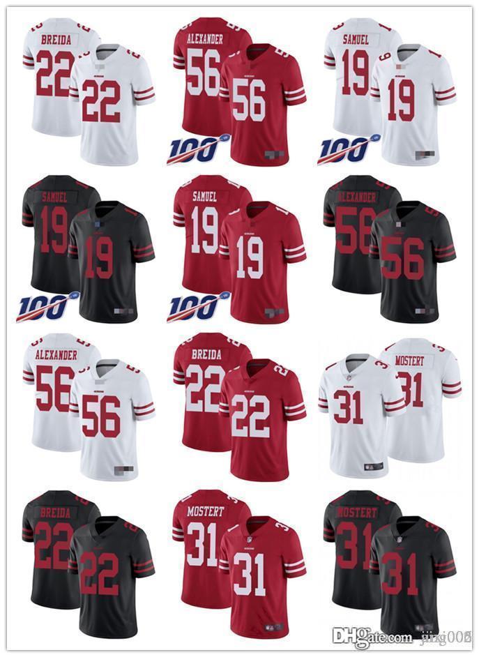 

Men Women Youth San Francisco49ers22 Matt Breida 56 Kwon Alexander 19 Deebo Samuel 31 Raheem Mostert Customs Football Jersey, Colour