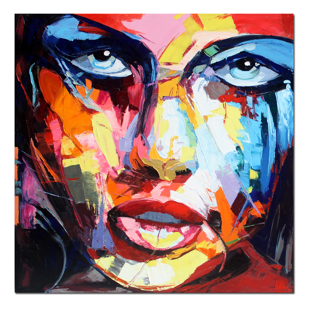 

Francoise Nielly Palette knife portrait Face Oil painting Hand painted Character figure canvas wall Art picture for living room Face1083