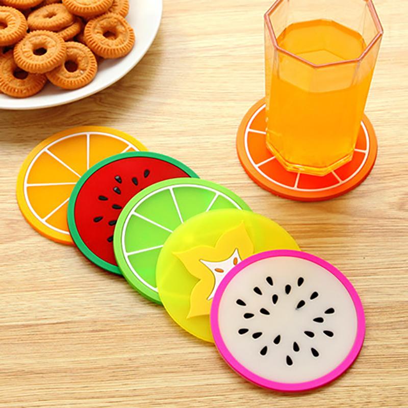 

Mats & Pads 7Types Fruit Shape Coasters Placemat Non-slip Coffee Mug Cup Mat Drink Holder Table Placemats Desk Insulation Pad