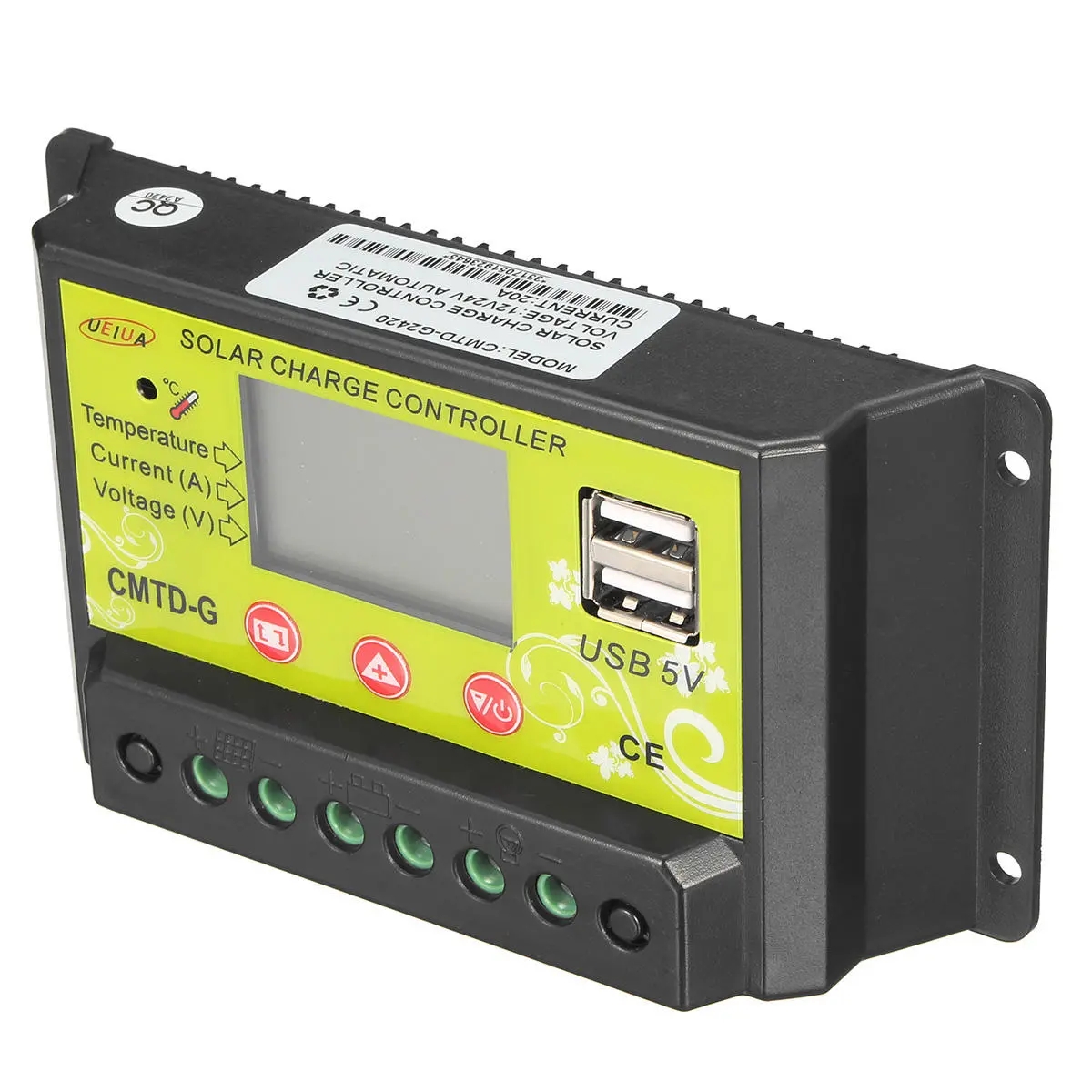 Intelligent 10A/20A 12V 24V LCD PWM Solar Panel Charge Controller Regulator - 10A-image-688075997