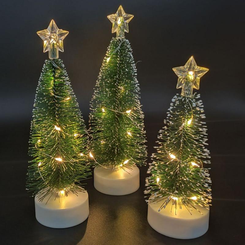 

Christmas Decorations Cedar Tree Light Artificial Trees Tabletop And LED Fairy String For Warm