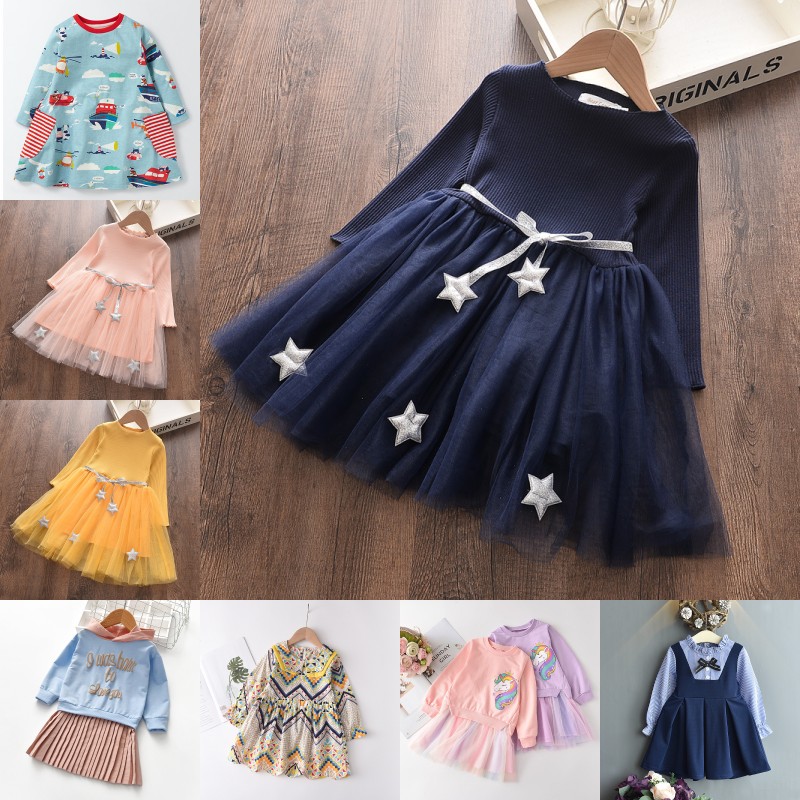 

Bear Leader Baby Girls Dress New Spring Casual Ruffles A-Line Striped Full Sleeve Kids Dress for -7T Autumn Letter Vestido 1733 Y2, Color you want