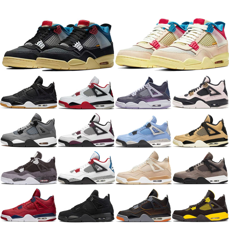 

New University Blue Jumpman 4 4s mens Basketball Shoes white guava ice oreo sail noir metallic purple black cat bred shimmer cactus jack men women sneakers, Box