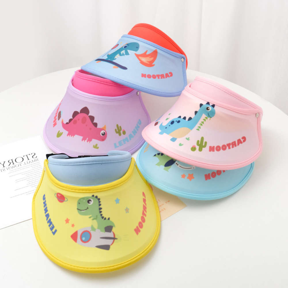 

Children's summer dinosaur Baby cartoon hollow boys and girls' Sun Hat, Yellow