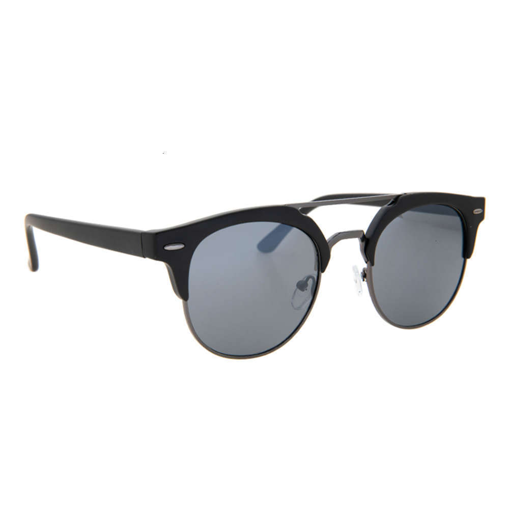 

Highend accessories KUAN FASHION Brand Manufacturers Custom Digner Plastic UV Sunglass Round Half Frame Sun Glass For Men Women, Black