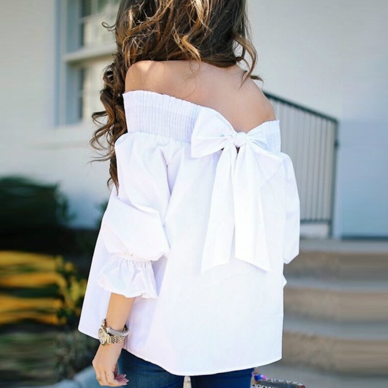 

Plus Size 5XL Hollow Out Lace Shirt Women Blouse Ruffles Slash Neck Long Sleeve Cotton Blouses Backless Bow Pullovers Blusa 210603, Navy blue