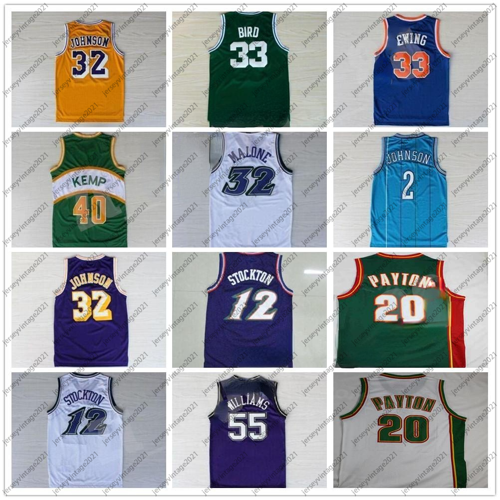 

Retro Basketball Jerseys 12 Johnson Stockton 32 Karl Malone Jason Williams Ewing Gary Payton Kemp Charles Barkley Jersey in stock, As 1
