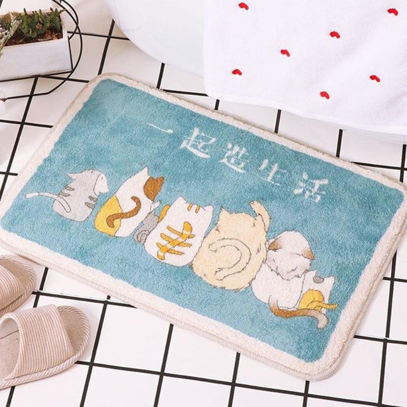 

Carpets Polyester Cartoon Carpet Floor Mats Home Anti-slip Rugs Water-Absorbent Living Room Decoration Rug Bathroom Doormat