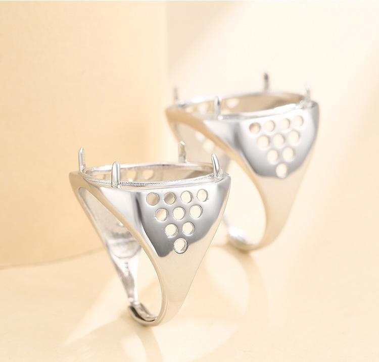 

Cluster Rings 15*19mm 925 STERLING SILVER Men Semi Mount Bases Blanks Base Blank Pad Ring Setting Wedding Jewelry Findings Diy A5867, Golden;silver