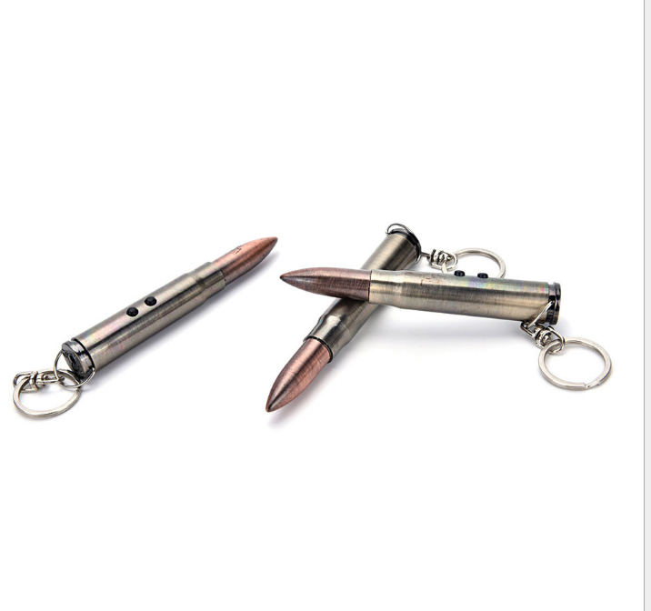 

2021 Multifunctional Copper Bullet LED Flashlight Mini Red Laser Pointer Ball Pen Led Light For Bullet Style Key Chain