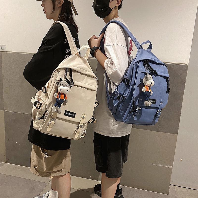 

Backpack Men And Women 2021 Casual Fashion Ladies Travel Bag For Girls Laptop School, White