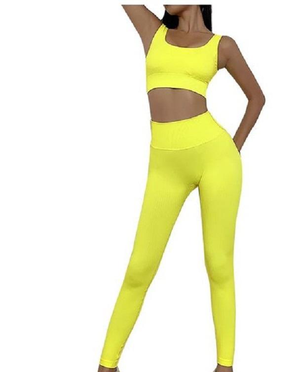 

shaping Fitness Leggings Workout Sports Suit Active Wear Women Solid High Waisted Stretchy Slim Fit Sport Yoga Two-Piece Outfits Women, As shown in illustration