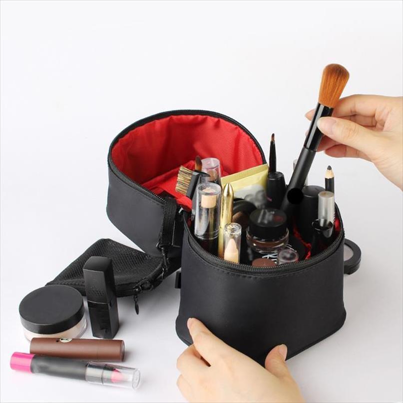 

women barrel shaped cosmetic bag make up case zipper beauty wash box toiletry organizer beautician necessary travel accessories