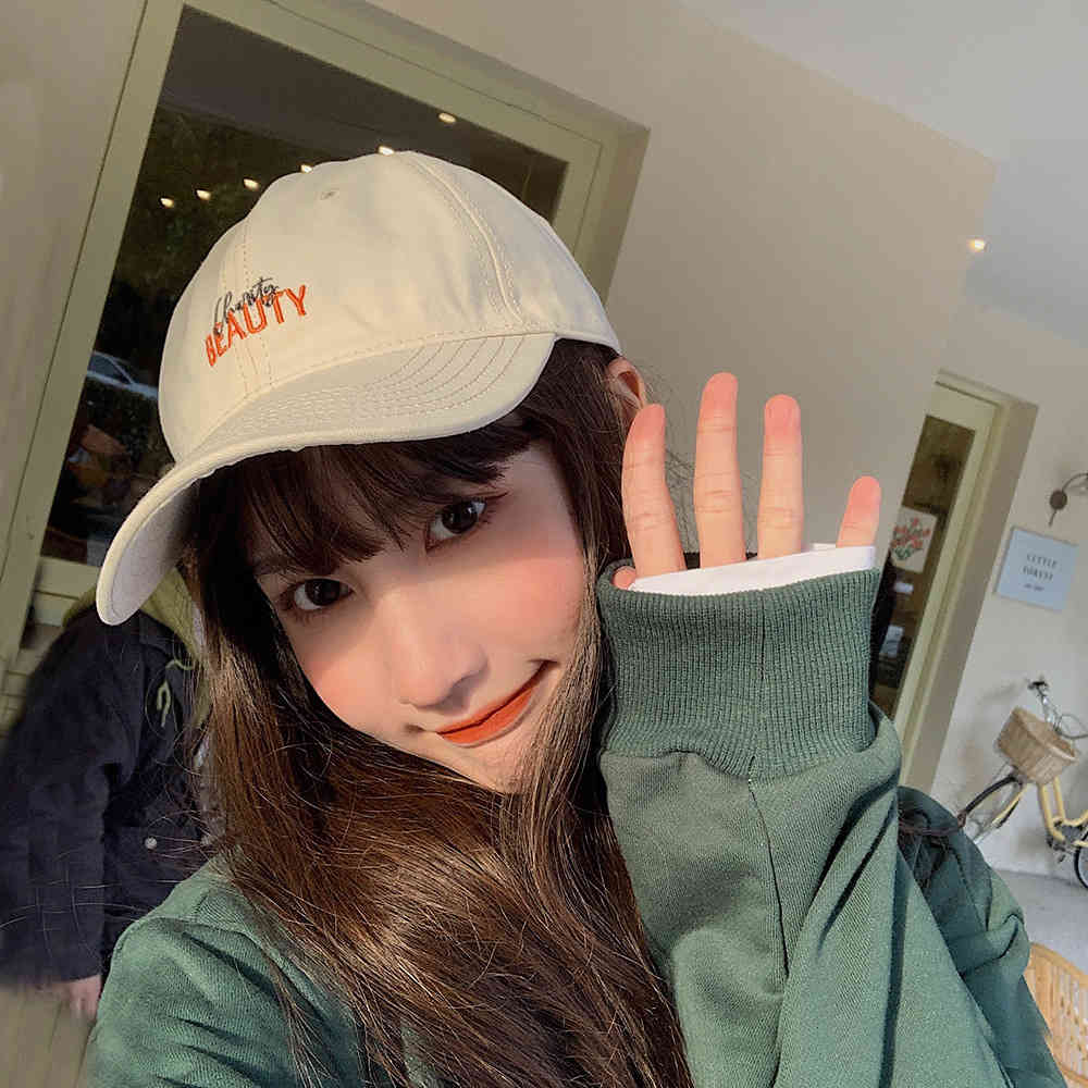 

Baseball cap women's Korean face show Mini fashion brand summer versatile sunshade hat new Beige sunscreen cap, Blue