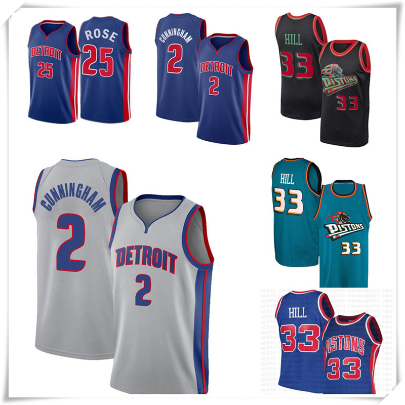 

Free Cade 2 Cunningham Jersey DetroitPistonsBasketball Jerseys Grant 33 Hill Derrick 25 Rose Isiah 11 Thomas Dennis10 Rodman mens 19.9, Black;red