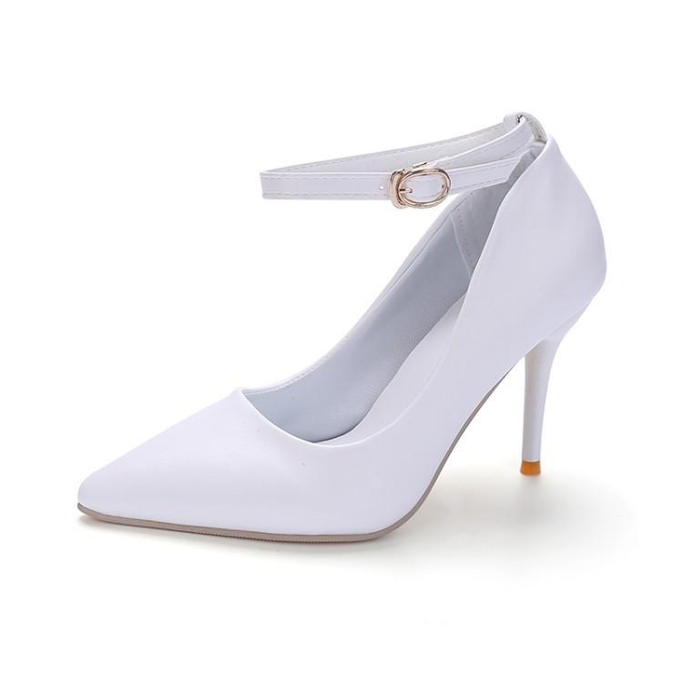 

Dress Shoes Women's Fashion Shallow Mouth Single Buckle Pointed Toe Matte OL Comfortable High-heeled ShoesDress, Black