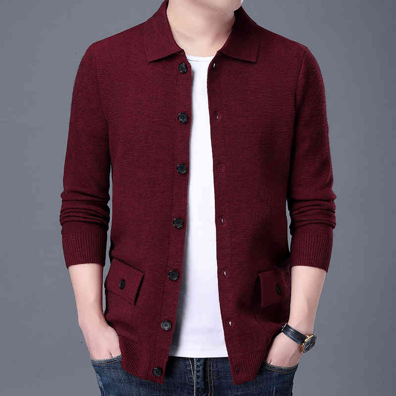 

men's sweaters autumn fashion sweater mesh with lapel, vintage male jacket, casual wool sweater, jackets 7id4, White;black