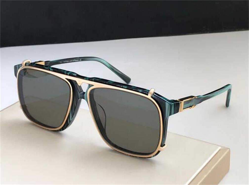 

The latest selling popular fashion mens designer sunglasses square luxury plate metal combination frame top quality UV400 lens with box