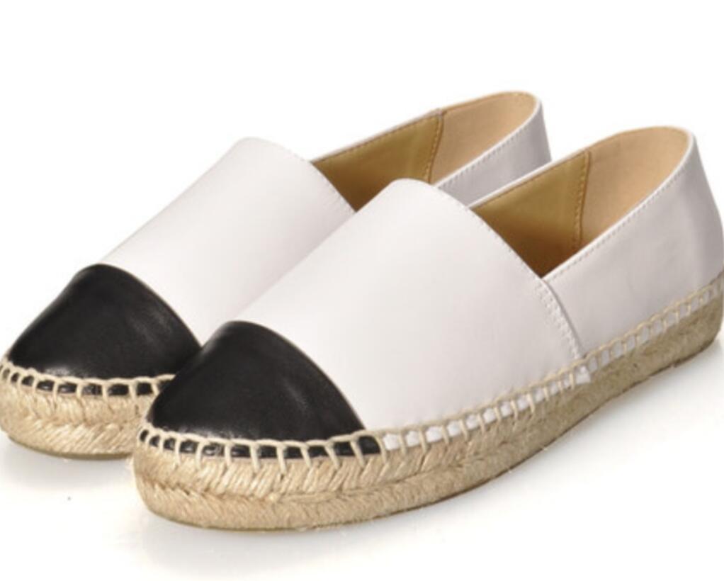 

Factory Direct Sales Luxury Design Fashion Women's Shoes Breathable Leather Leisure Black Flat Bottom High-quality Straw Fisherman's Sh, Picture color 5