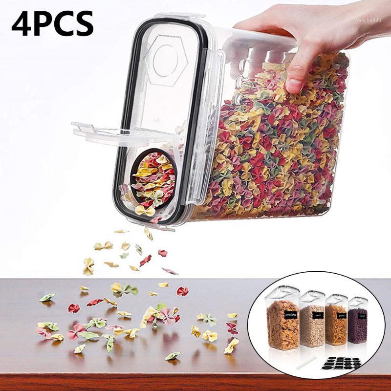 

Storage Bottles & Jars 4pcs 4000ml Tank Food Container Bamboo Miscellaneous Grain Organizer Covered High Borosilicate Sealed Kitchen