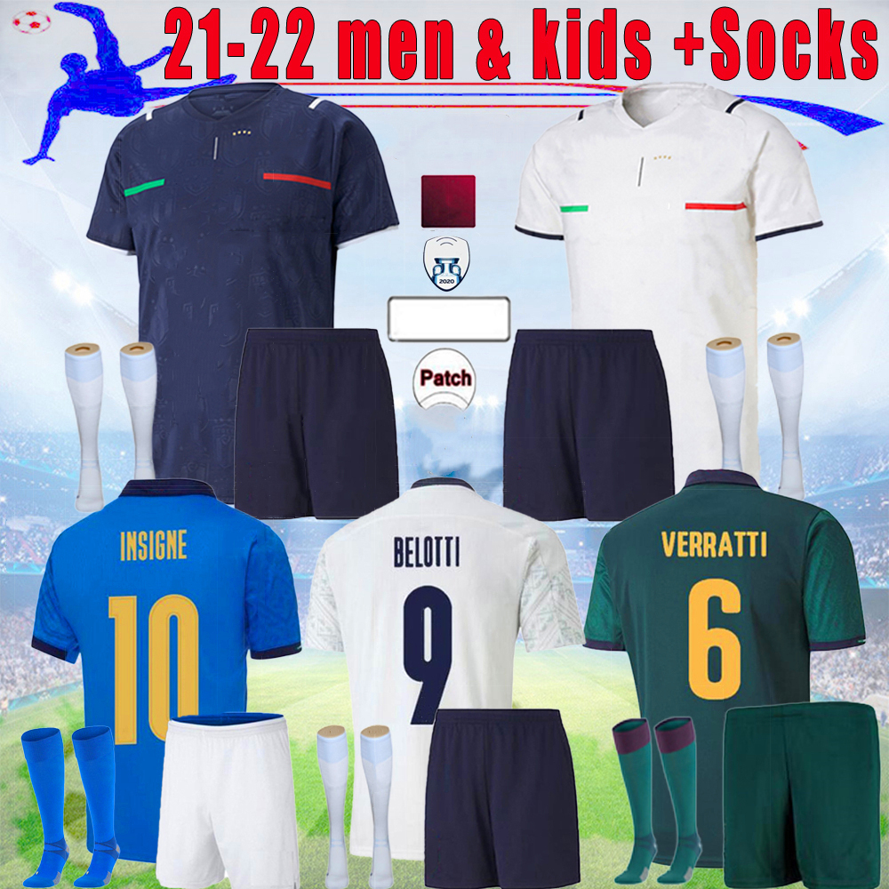 

2021 ITALY BARELLA SENSI INSIGNE soccer Jerseys 21 22 men BONUCCI CHIELLINI BELOTTI IMMOBILE Football kids kit uniform, 2021 hone kit