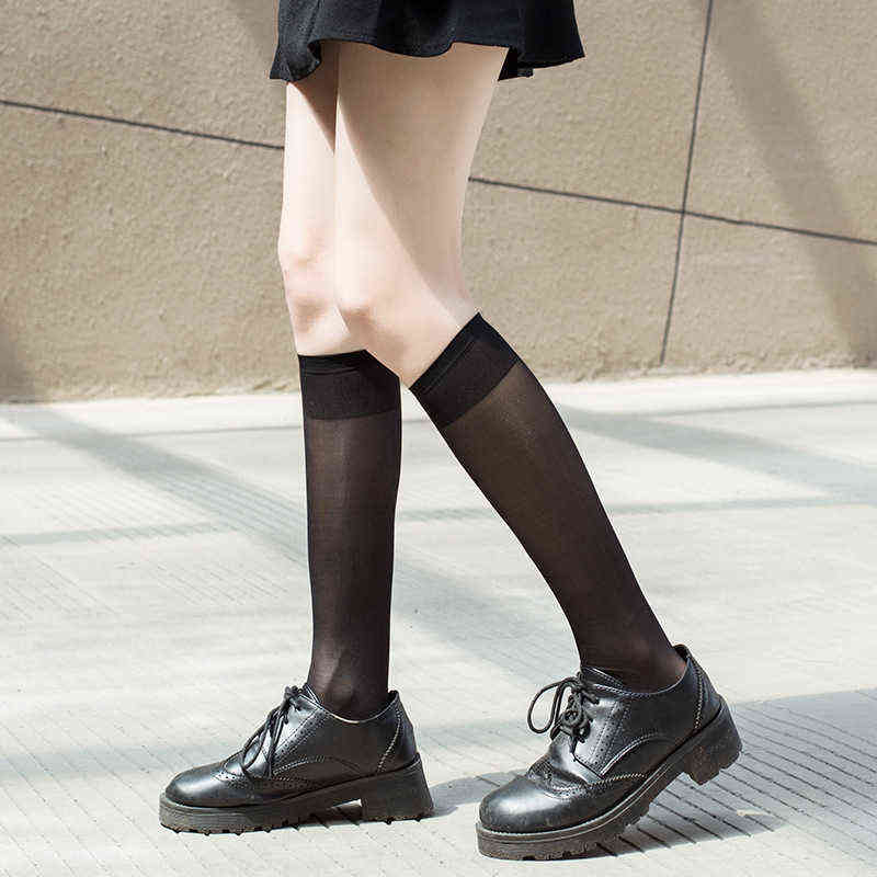White Leg Thin Transparent Inschao Summer Long Jk Socks Children's Middle Half Tube Stockings Short-image-738257975