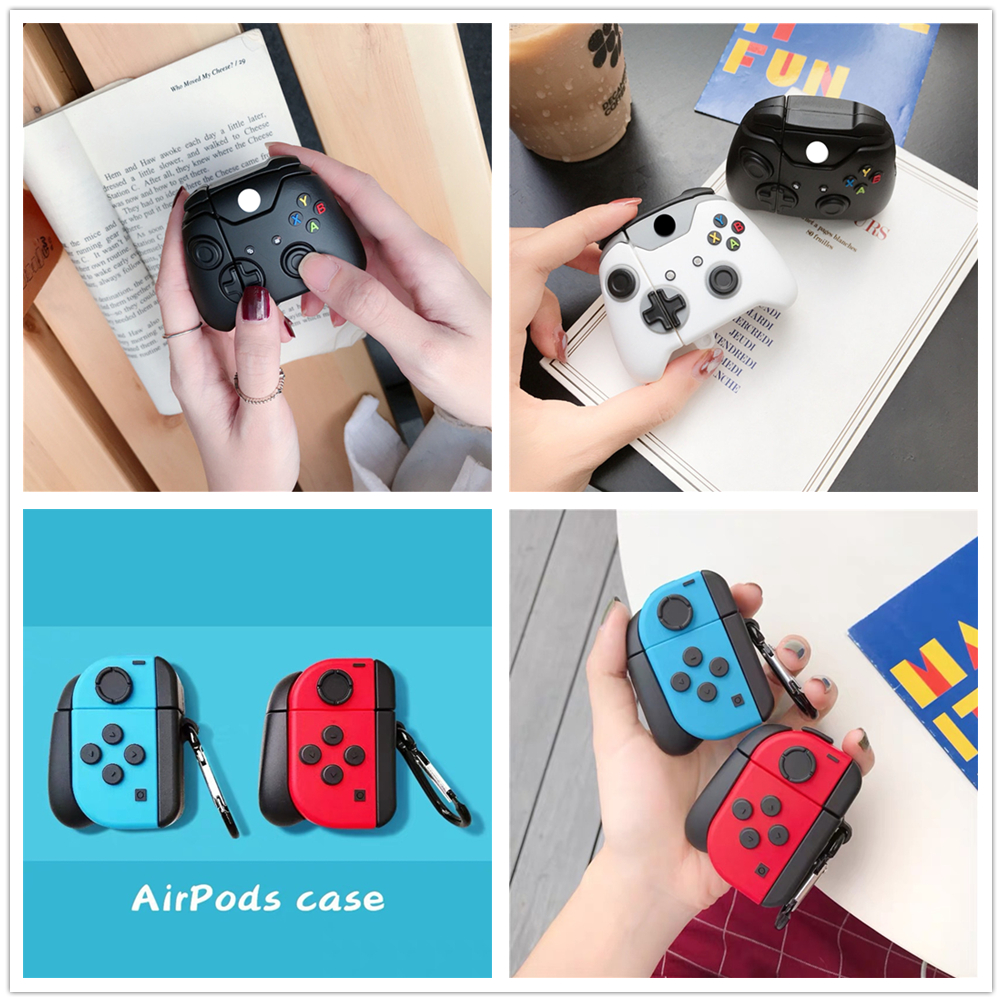 

3D Cute Game Console Box Switch Pro Gamepads Earphones Cases Soft Silicone Cover Drop Fall off Protective for Apple Airpods 1 2 Pro Case