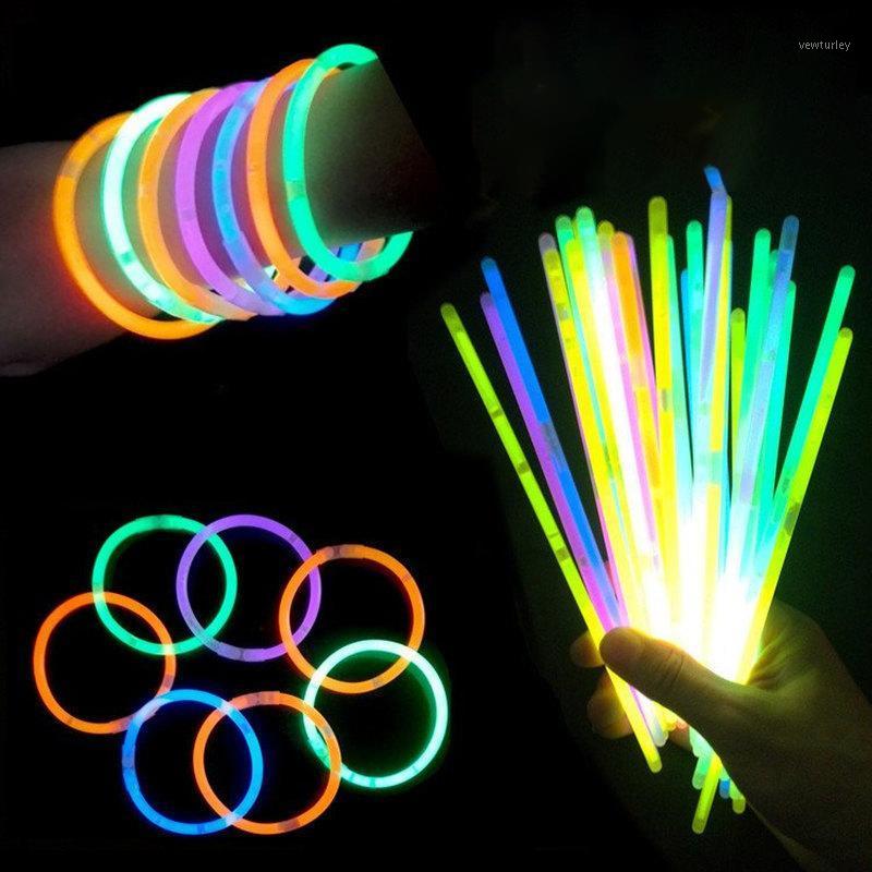 

Party Decoration 100 Pcs Fluorescence Light Glow Sticks Bracelets Necklaces Neon For Wedding Colorful Stick