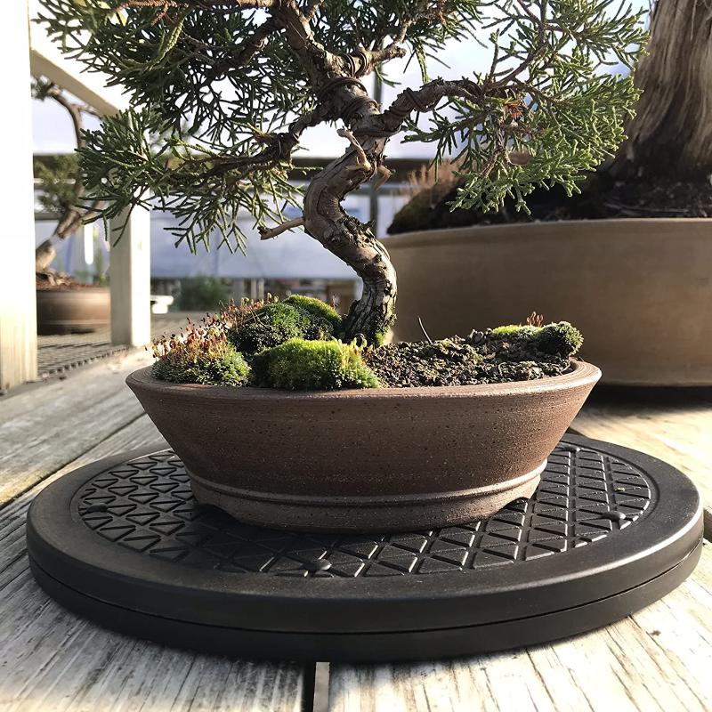 

Planters & Pots Round Plastic Bonsai Rotating Tray Saucer Plant Mini Flower Pot Stand Succulent Simple Elegant Home Balcony Decoration