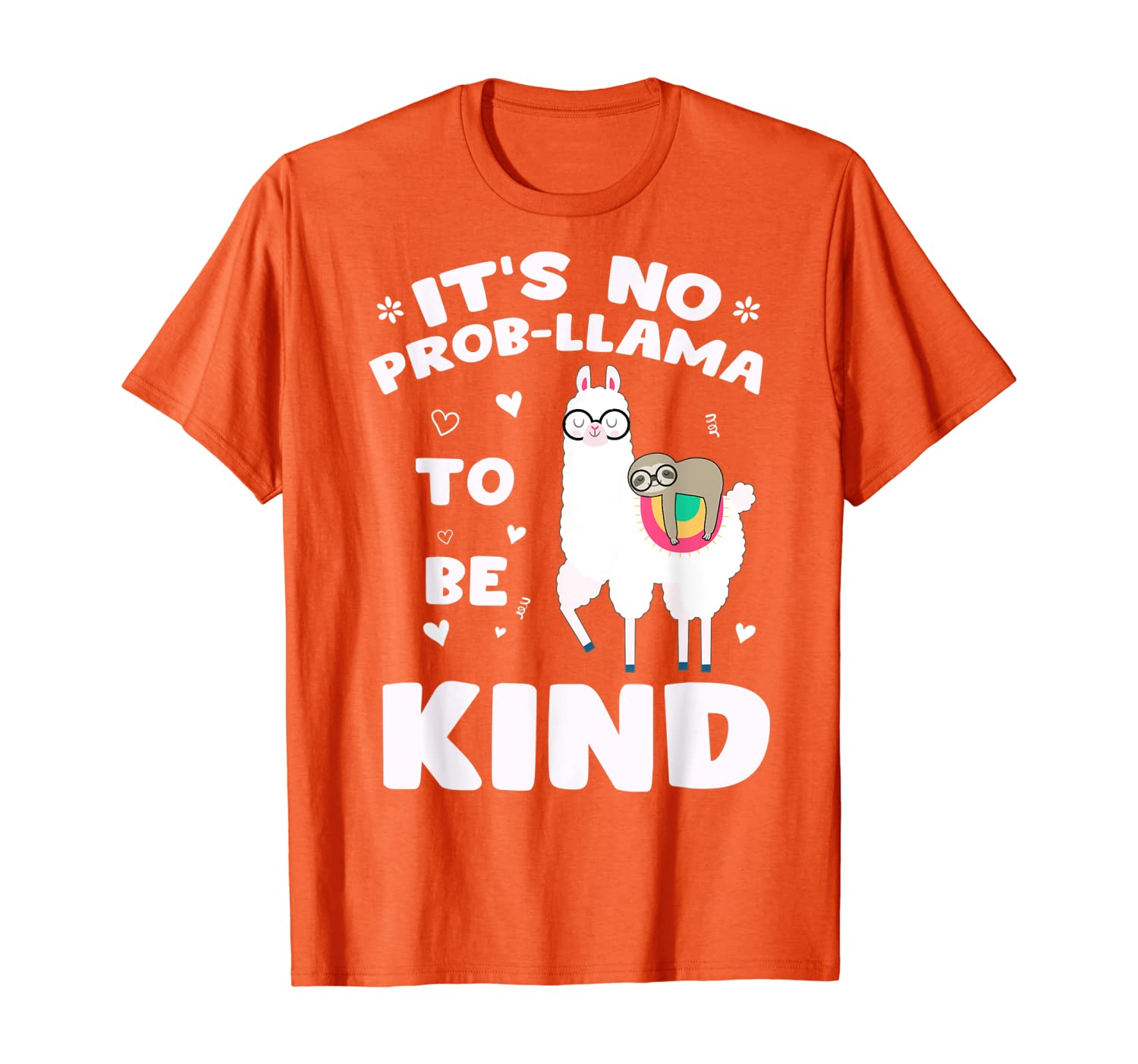 

Unity Day It's No Prob-llama Be Kind Anti-bullying T-Shirt, White;black