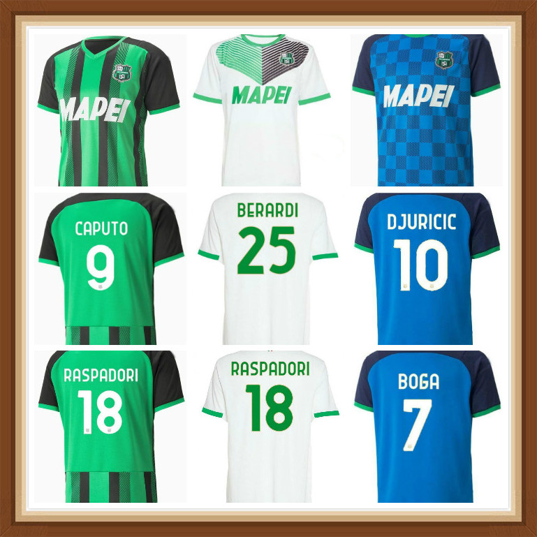 

2021 2022 Sassuolo Calcio Soccer Jerseys home away Chiriches Djuricic Locatelli Berardi Boga CAPUTO Defrel 21 22 football shirt -2XL