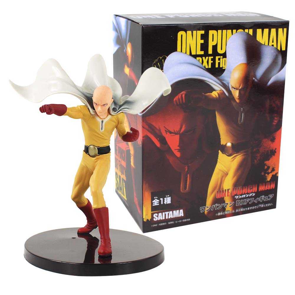 

21cm Anime DXF Figure One Punch Man Saitama Sensei PVC Action Figure Collectible Model Toy Kids Gift Q0722, No retail box