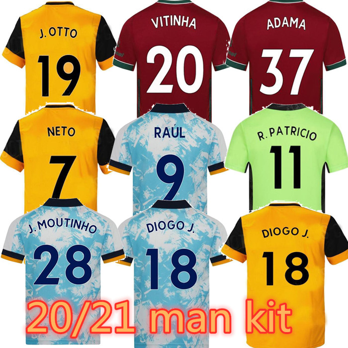

999 top quality 21 22 Wolves soccer jerseys Wanderers NEVES RAUL 2021 2022 ADAMA FÁBIO SILVA PODENCE OTTO football shirt men kit uniforms, White