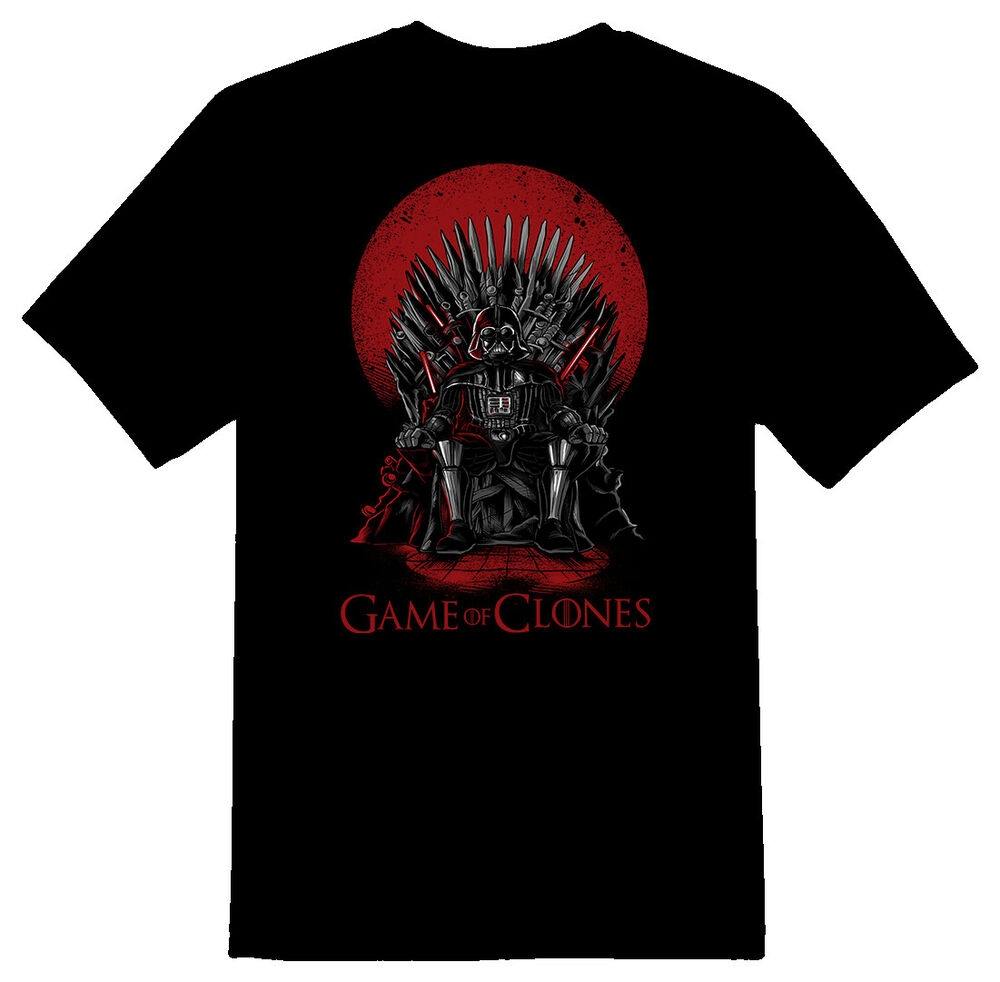 

Game of Clones Darth Wars jedi t shirt black or white tee, White;black