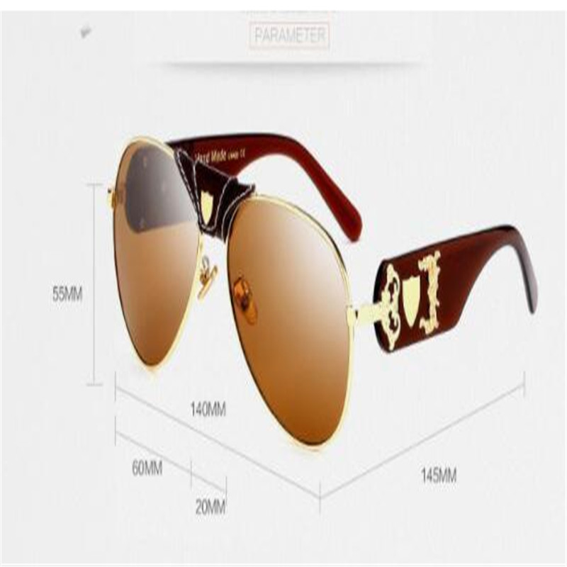 

High Quality Classic Pilot Sunglasses Designer Brand Mens Womens Sun Glasses Eyewear Gold BLACK BROWN 60MM Glass Lenses, White;black